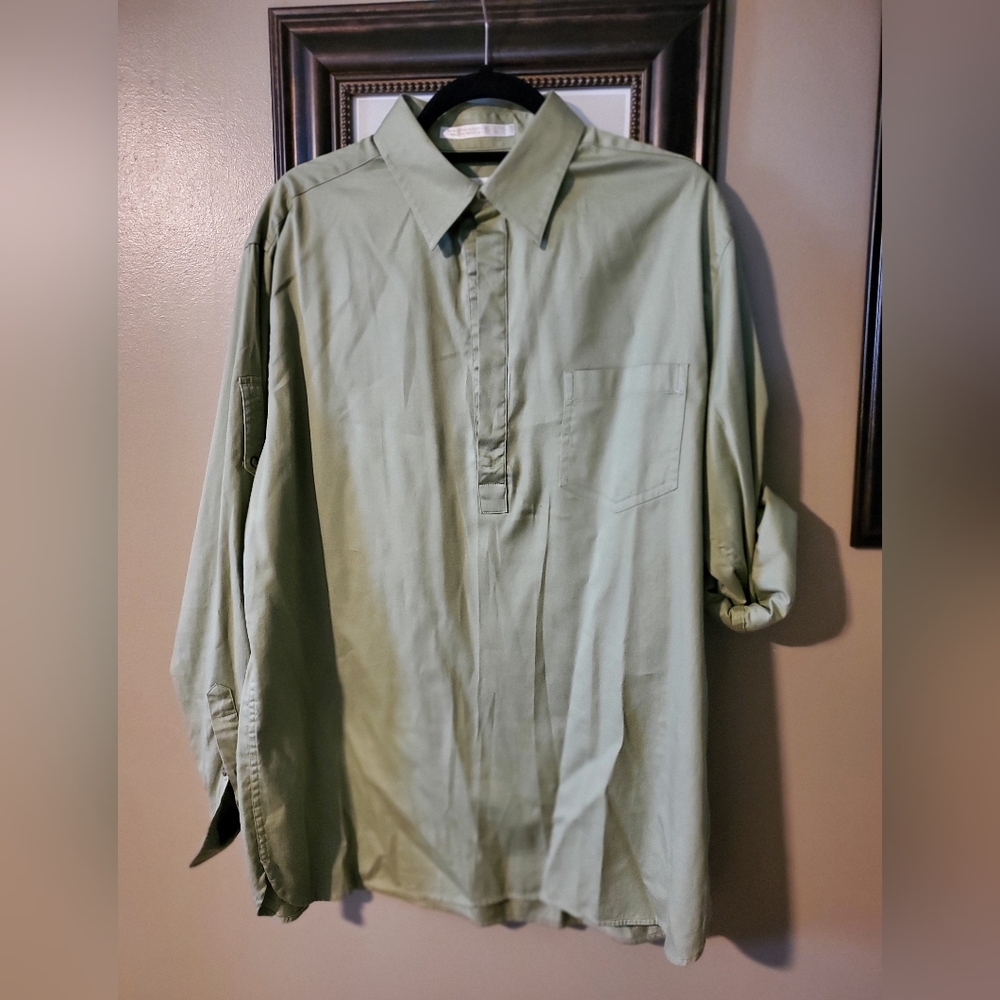 Perry Ellis Half Button Dress Shirt